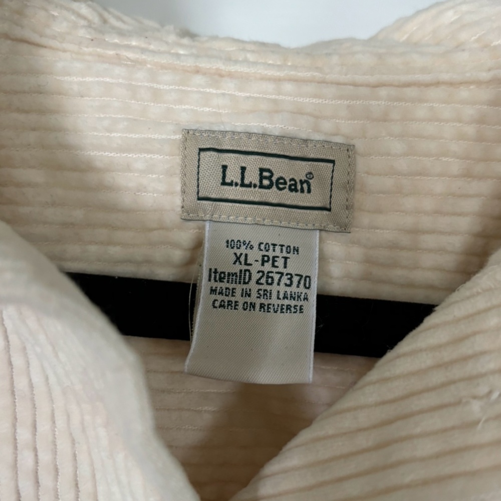 Vintage L.L. Bean Ivory Corduroy Shacket Women’s XL Petite